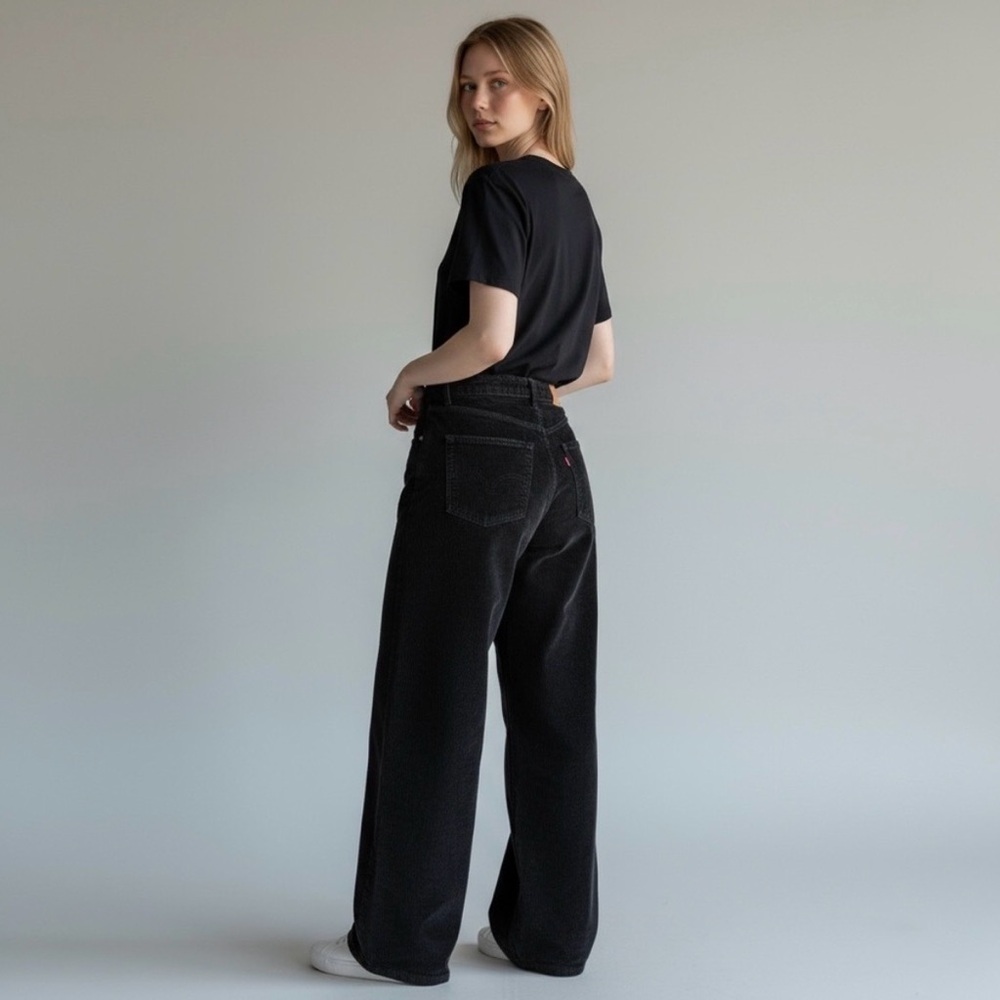 Levi Low Pro Pant Midi Ride Black corduroy Baggy 90s relaxed straight leg